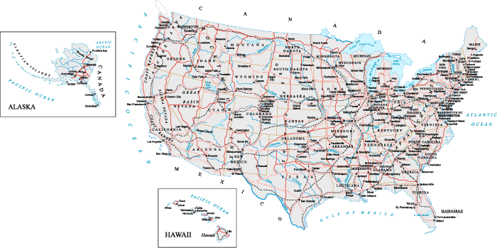 United States railroad map